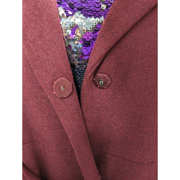 Torrid NWT 3X Burgundy Long Wool Blend Button Front Pea Coat Trench Winter Cold - Picture 4 of 12